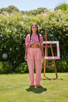 Le-Monade Dreams-SORUNLU - Pembe Balık Desenli Yandan Bağlamalı Kısa Bluz-Bluz-4-Milagron.com