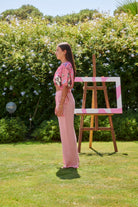 Le-Monade Dreams-SORUNLU - Pembe Balık Desenli Yandan Bağlamalı Kısa Bluz-Bluz-5-Milagron.com