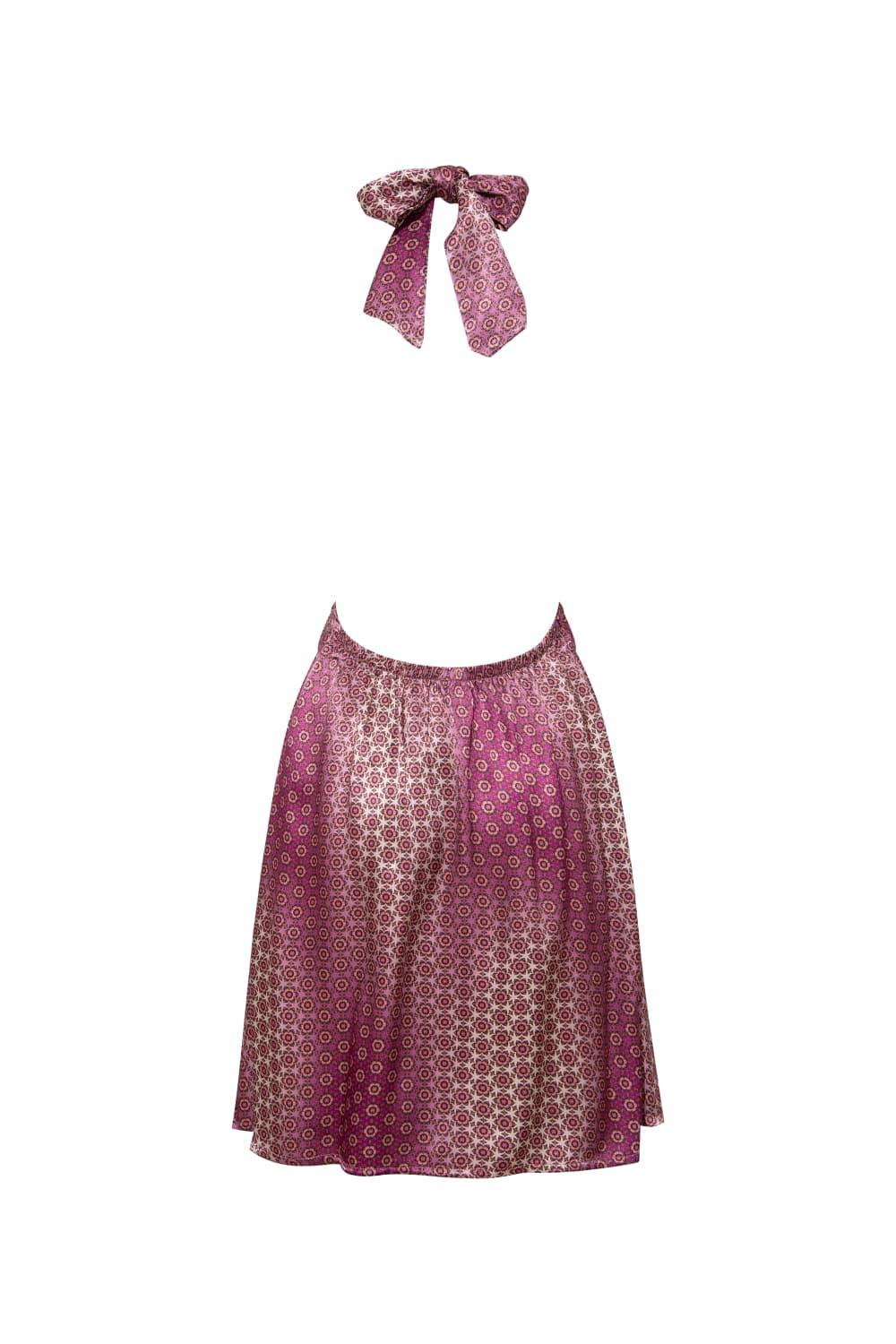 Le-Monade Dreams-SORUNLU - Pembe Degrade Saten Kısa Elbise-Elbise-2-Milagron.com