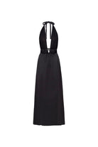 Le-Monade Dreams-SORUNLU - Siyah Müslin Boyundan Bağlamalı Uzun Elbise-Elbise-2-Milagron.com