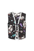 Le-Monade Dreams-Siyah Balık Desenli Su Taşı Detaylı Yelek-Yelek-1-Milagron.com