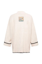 Le-Monade Dreams-Triko Ekru Siyah Sıçandiş Nakışlı Oversize Tunik-Kazak & Triko-2-Milagron.com