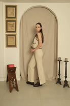 Le-Monade Dreams-Triko Ekru Siyah Sıçandiş Nakışlı Yelek-Yelek-4-Milagron.com