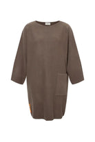 Le-Monade Dreams-Triko Haki Kısa Elbise-Elbise-1-Milagron.com