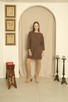 Le-Monade Dreams-Triko Haki Kısa Elbise-Elbise-3-Milagron.com