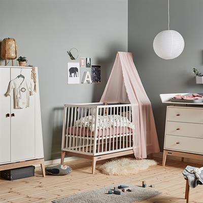 Luna Baby Cot, 120X60 Cm, White/Oak