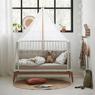 Luna Baby Cot, 120X60 Cm, White/Oak