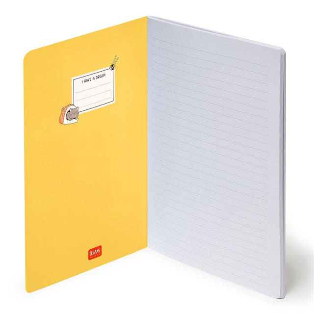 Legami Çizgili Defter - Quaderno - Büyük - Sushi Kedi