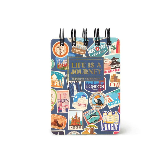 Legami Çizgili Spiral Ciltli Defter - Mini - Gezi Desenli