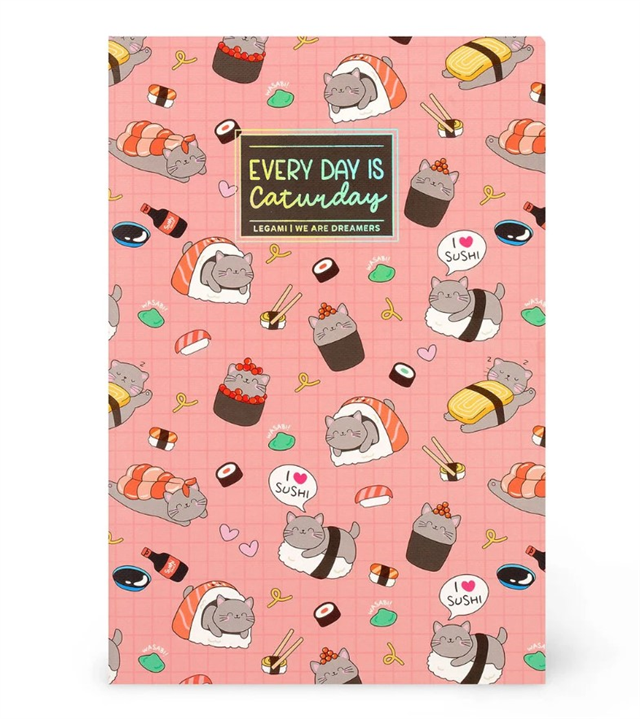 Legami Çizgisiz Defter - Quaderno - Orta - Sushi Kedi