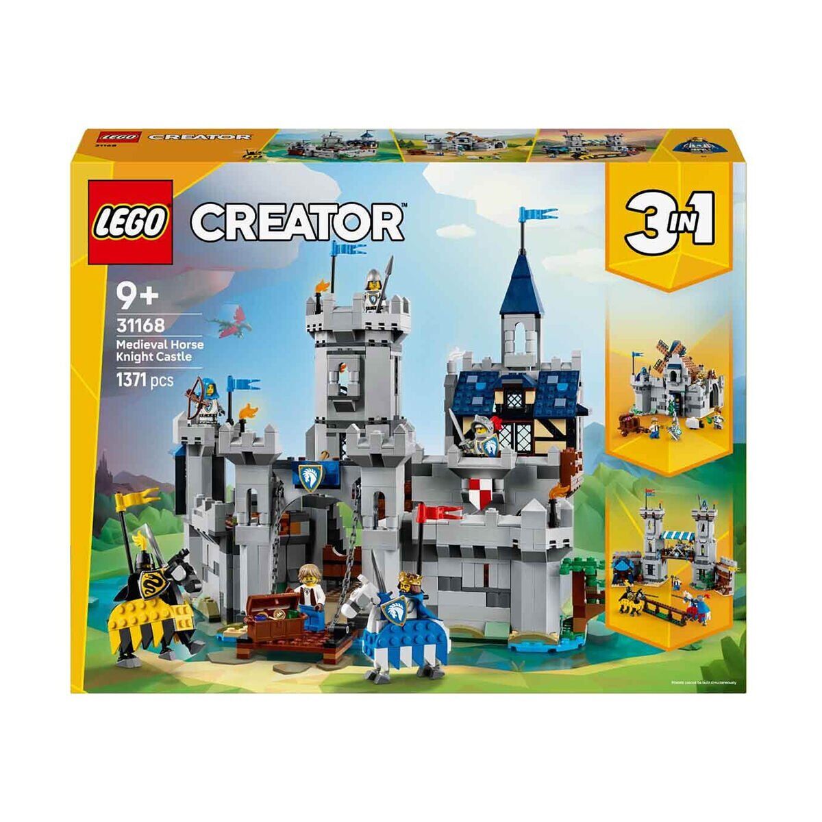 31168 Lego Creator 3In1 - Orta Çağ Atlı Şövalye Kalesi 1371 Parça +9 Yaş