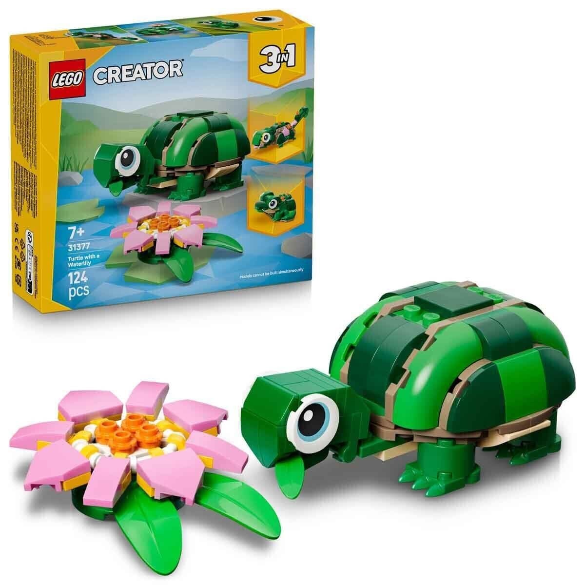 31377 Lego Creator 3In1 Kaplumbağa Ile Nilüfer Çiçeği 124 Parça +7 Yaş
