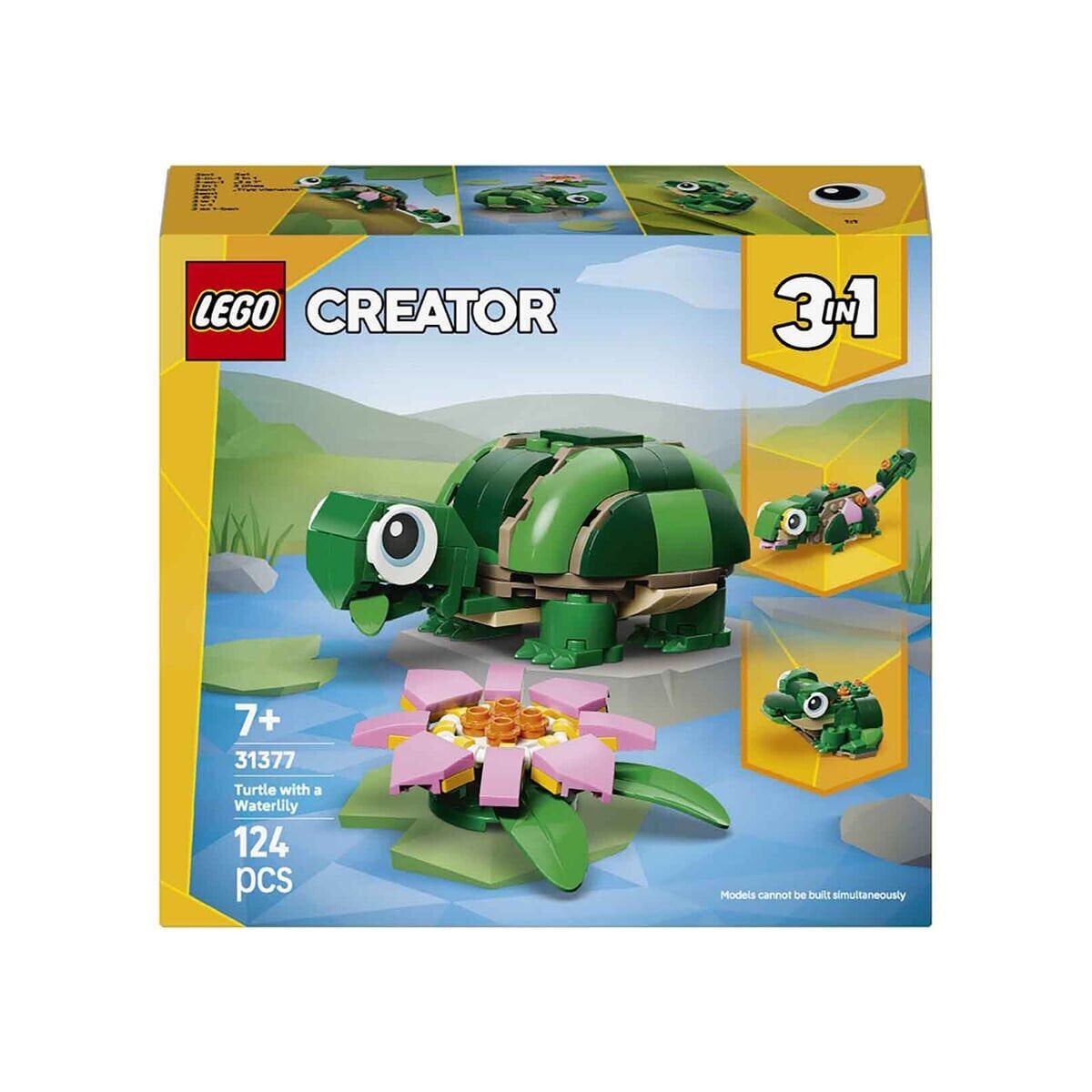 31377 Lego Creator 3In1 Kaplumbağa Ile Nilüfer Çiçeği 124 Parça +7 Yaş