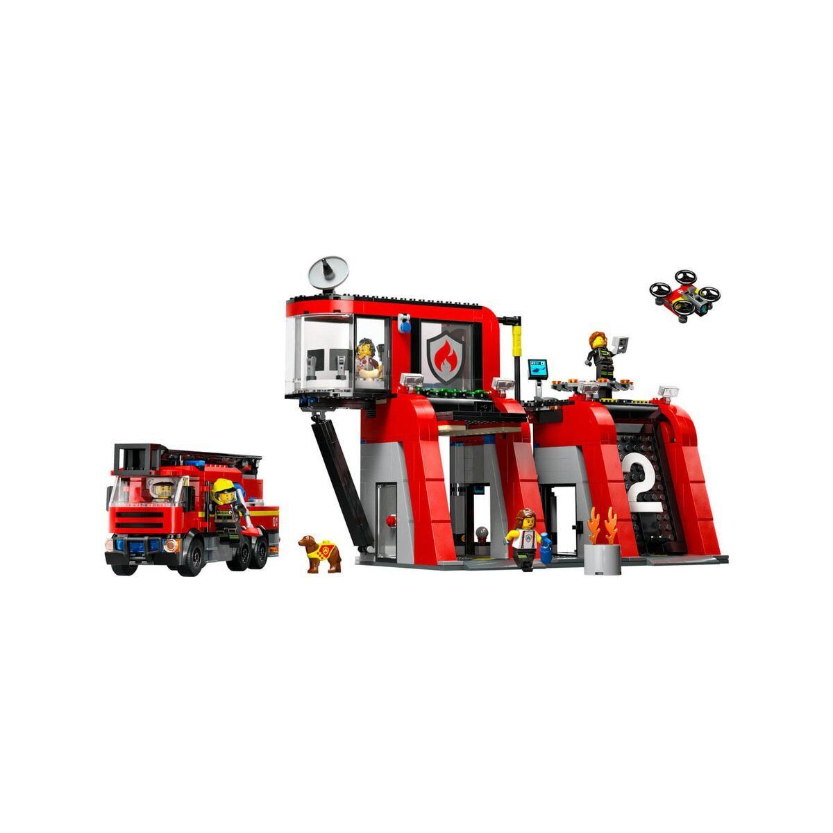 60414 Lego City İTfaiye Kamyon Ve İTfaiye Merkezi 843 Parça +6 Yaş
