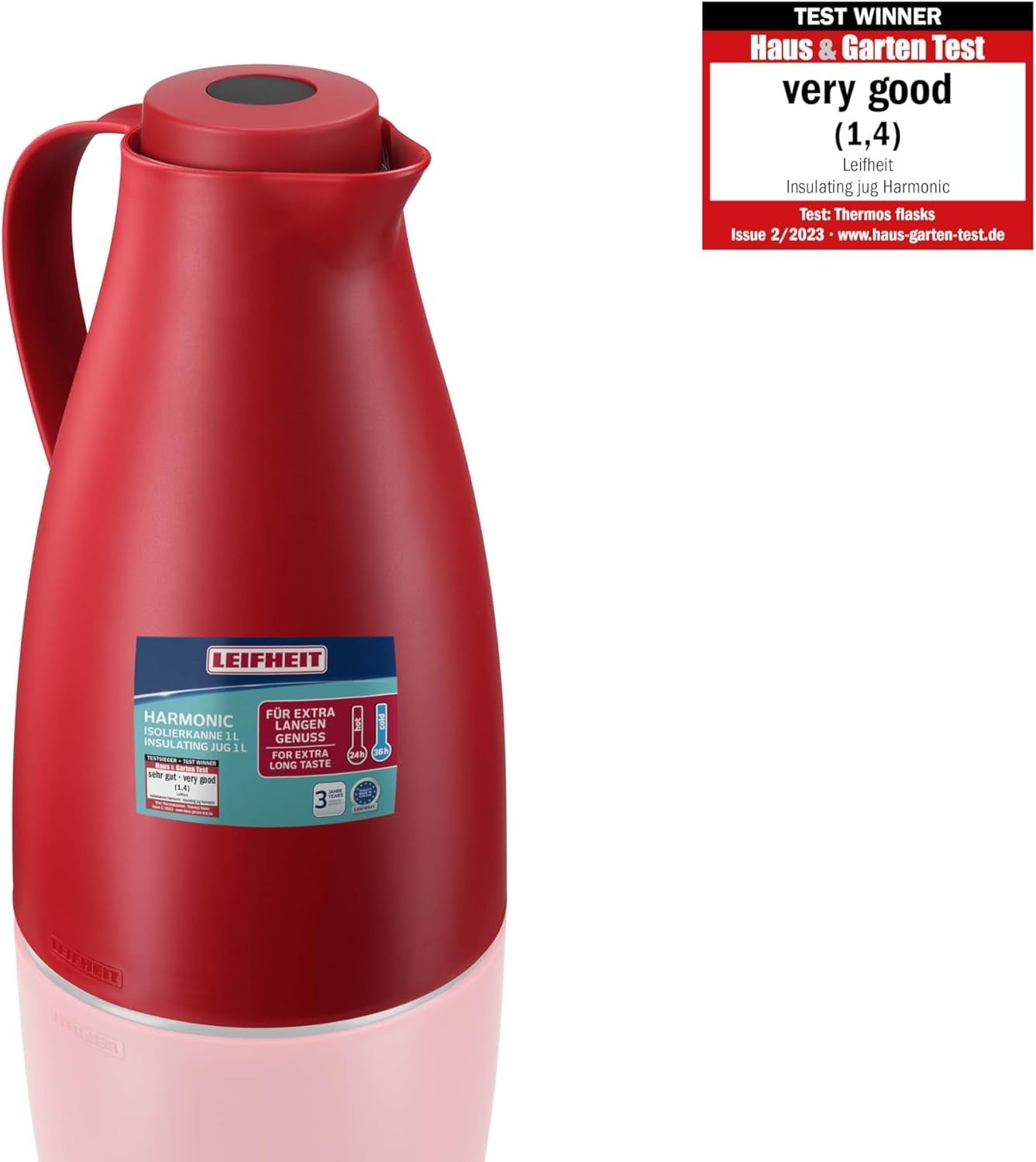 Leifheit Harmonic Termos 1 Litre Kırmızı Lfh28543