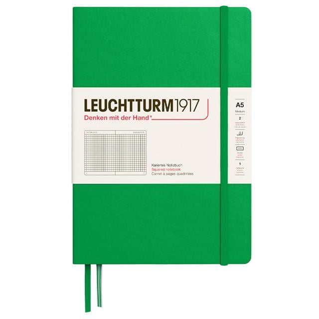 Leuchtturm 1917-2025 Colors Orta Boy (A5), Sert Kapak, 251 Sayfa, Kareli Defter Spring Leaf 372195-Defter-1-Milagron.com