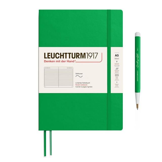 Leuchtturm 1917-2025 Colors Orta Boy (A5), Yumuşak Kapak, 123 Sayfa, Çizgili Defter Spring Leaf 372209-Defter-1-Milagron.com