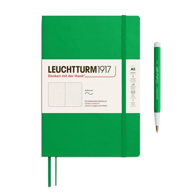 Leuchtturm 1917-2025 Colors Orta Boy (A5), Yumuşak Kapak, 123 Sayfa, çizgisiz Defter Spring Leaf 372208-Defter-1-Milagron.com