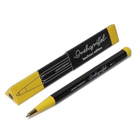 Leuchtturm 1917-Leuchtturm 1917 X Bauhaus Edition Drehgriffel Black / Yellow Ballpoint Pen Tükenmez Kalem 366571-Tükenmez Kalem-2-Milagron.com