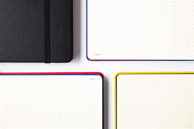 Leuchtturm 1917-Leuchtturm1917 Bauhaus Serisi Not Defteri, Orta Boy (A5), Sert Kapak, 251 Sayfa Mavi Noktalı Defter Black 359617-Noktalı-9-Milagron.com