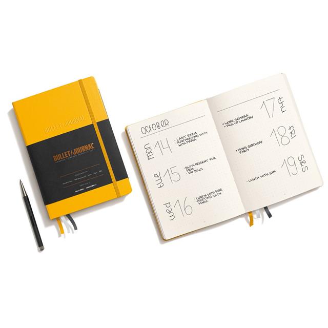 Leuchtturm 1917-Leuchtturm1917 X Bullet Journal Limited Edition Sert Kapak A5 Noktalı Defter Yellow24 371205-Noktalı-2-Milagron.com