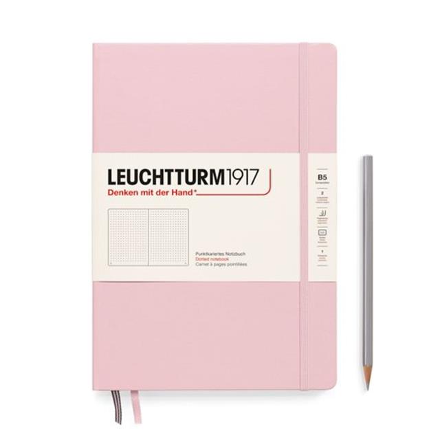 Leuchtturm 1917-Leuchtturm1917 Composition Notebook, B5, Sert Kapak, 219 Sayfa Not Defteri, Noktalı, Powder 366159-Noktalı-1-Milagron.com