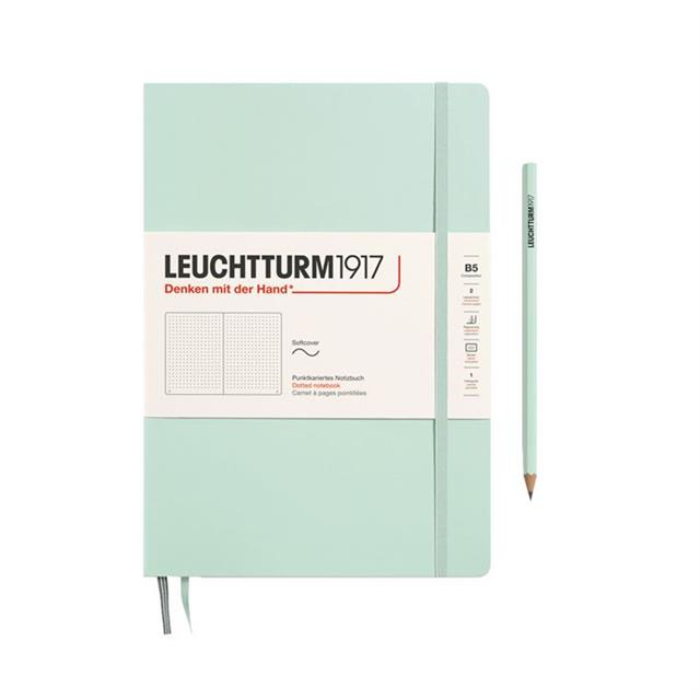 Leuchtturm 1917-Leuchtturm1917 Composition Notebook, B5, Yumuşak Kapak, 123 Sayfa Not Defteri, Noktalı, Mint 370312-Noktalı-1-Milagron.com