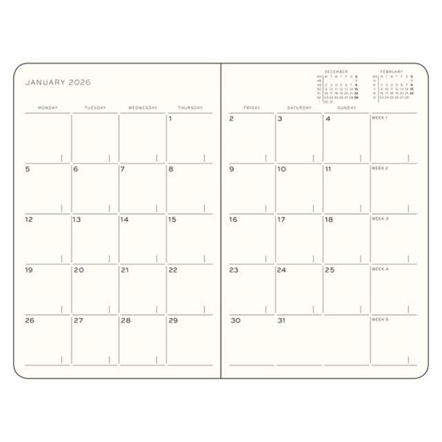 Leuchtturm 1917-Leuchtturm1917 Çanta Boy (B6+5) 16 Aylık Ajanda Ve Not Defteri (Çizgili) 2026 Yumuşak Kapak, İNgilizce, Ink Mavi 372795-Özel Defterler-2-Milagron.com