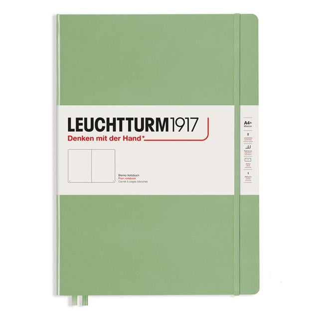 Leuchtturm 1917-Leuchtturm1917 Master Classic (A4+), Sert Kapak, 235 Numaralandırılmış Çizgisiz Sayfa, Sage, 363921-Çizgili-1-Milagron.com