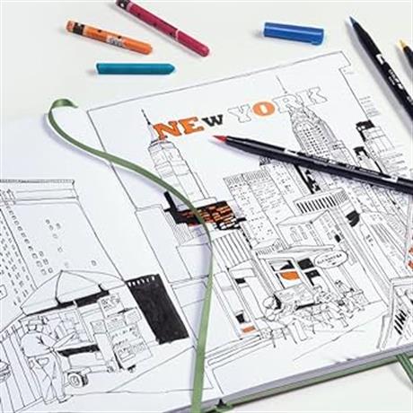 Leuchtturm 1917-Leuchtturm1917 Medium (A5) 112 Pages 150 Gsm Sketchbook Eskiz Defteri Forest Green 370355-Çizgisiz (Düz)-5-Milagron.com