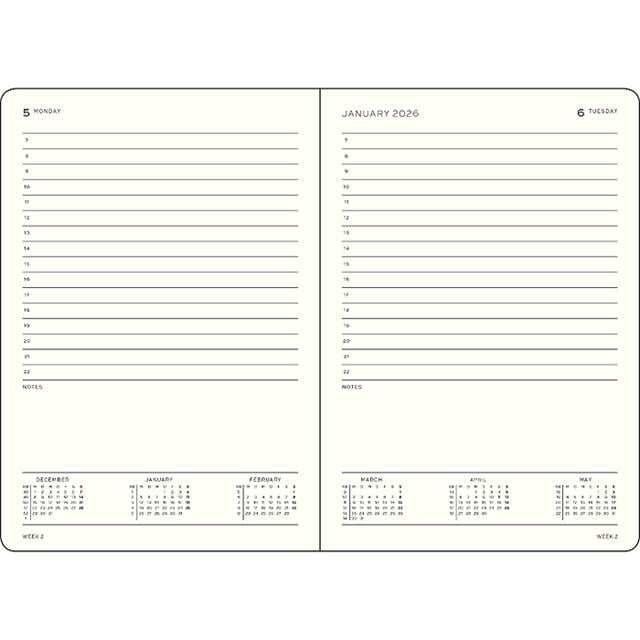 Leuchtturm 1917-Leuchtturm1917 Orta Boy (A5) 12 Aylık Günlük Ajanda (çizgili) 2026 Sert Kapak, İngilizce, Ink Mavi 372777-Özel Defterler-2-Milagron.com