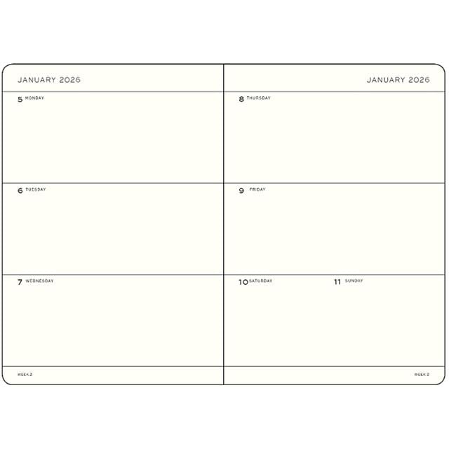 Leuchtturm 1917-Leuchtturm1917 Orta Boy (A5) 18 Aylık Haftalık Ajanda 2026 Sert Kapak, İngilizce, Forest Green372812-Özel Defterler-2-Milagron.com