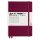 Leuchtturm 1917-Leuchtturm1917 Orta Boy (A5), Sert Kapak, 251 Sayfa, Çizgili Defter Port Red 359691-Çizgili-1-Milagron.com