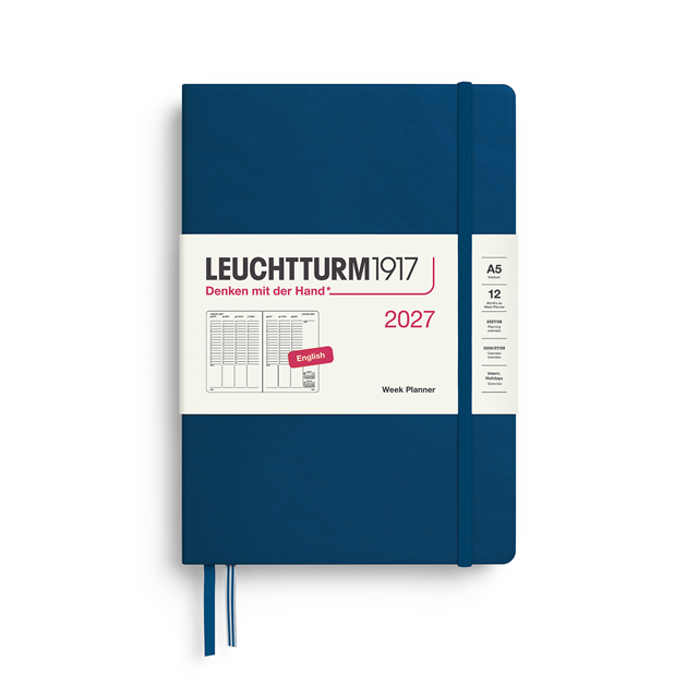 Leuchtturm1917 Planner 2027 - 12M Haftalık Planner Medium A5 2027 İNgilizce Indigo 400318 - ÖnsiPariŞ