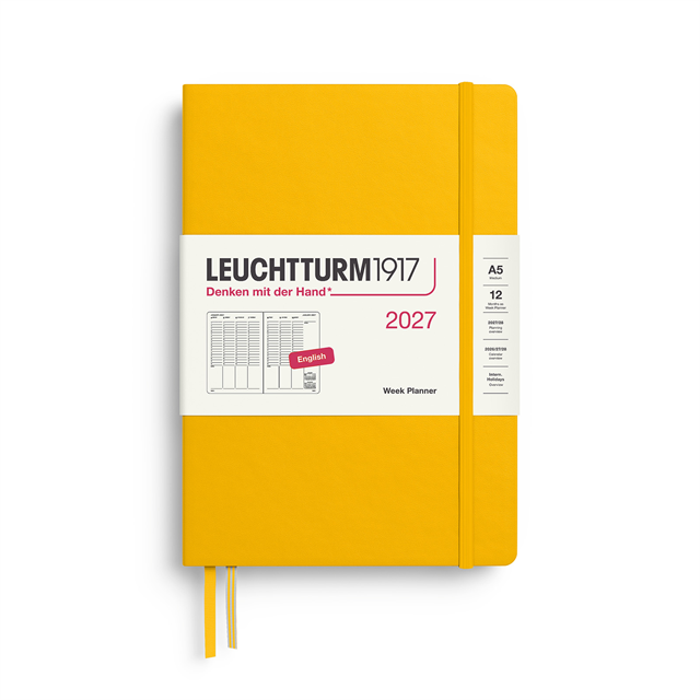 Leuchtturm1917 Planner 2027 - 12M Haftalık Planner Medium A5 2027İNgilizce Sunflower 400315 - ÖnsiPariŞ