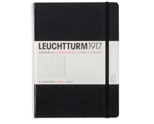 Leuchtturm 1917-Leuchtturm1917 Sert Kapak 100 Gr. Kağıt A5 Adres Defteri Black 330862-Özel Defterler-1-Milagron.com