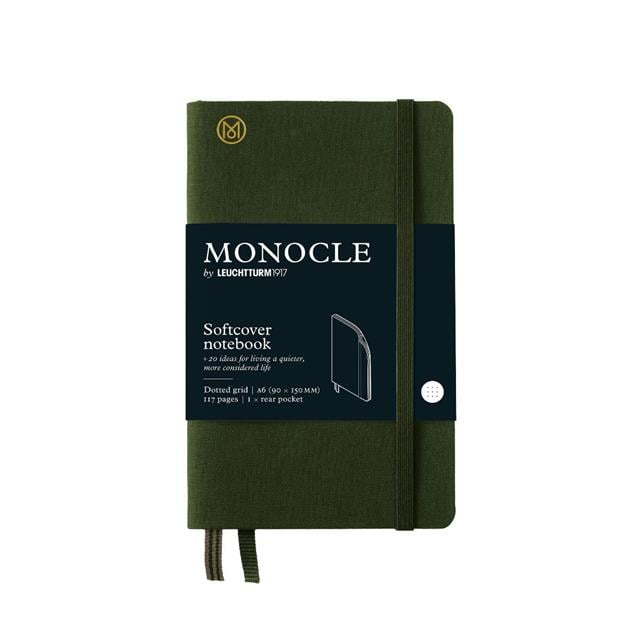 Leuchtturm 1917-Leuchtturm1917 X Monocle Limited Edition Defter A6, Yumuşak Kapak, 128 Noktalı Sayfa Olive 369726-Noktalı-1-Milagron.com