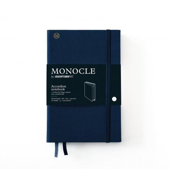 Leuchtturm 1917-Leuchtturm1917 X Monocle Limited Edition Defter Wallet B6+, Sert Kapak, 192 Noktalı Sayfa, Navy 363370-Noktalı-1-Milagron.com