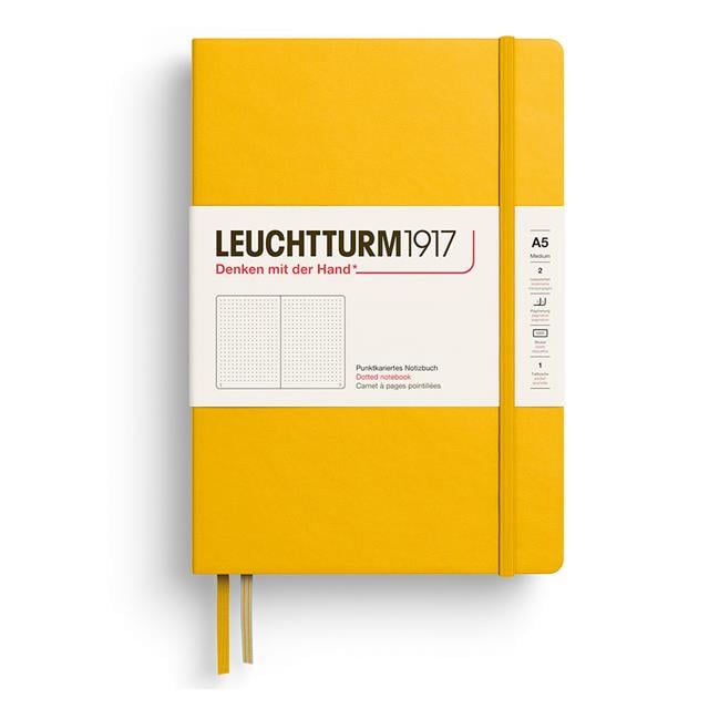Leuchtturm 1917-Noktalı Sert Kapak Not Defteri A5 - Ayçiçeği (251 Sayfa)-Defter-1-Milagron.com