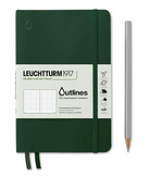 Leuchtturm 1917-Outlines, Hava Koşullarına Dayanıklı B6+, Yumuşak Deri Kapak Walden Green Defter 363020-Defter-1-Milagron.com