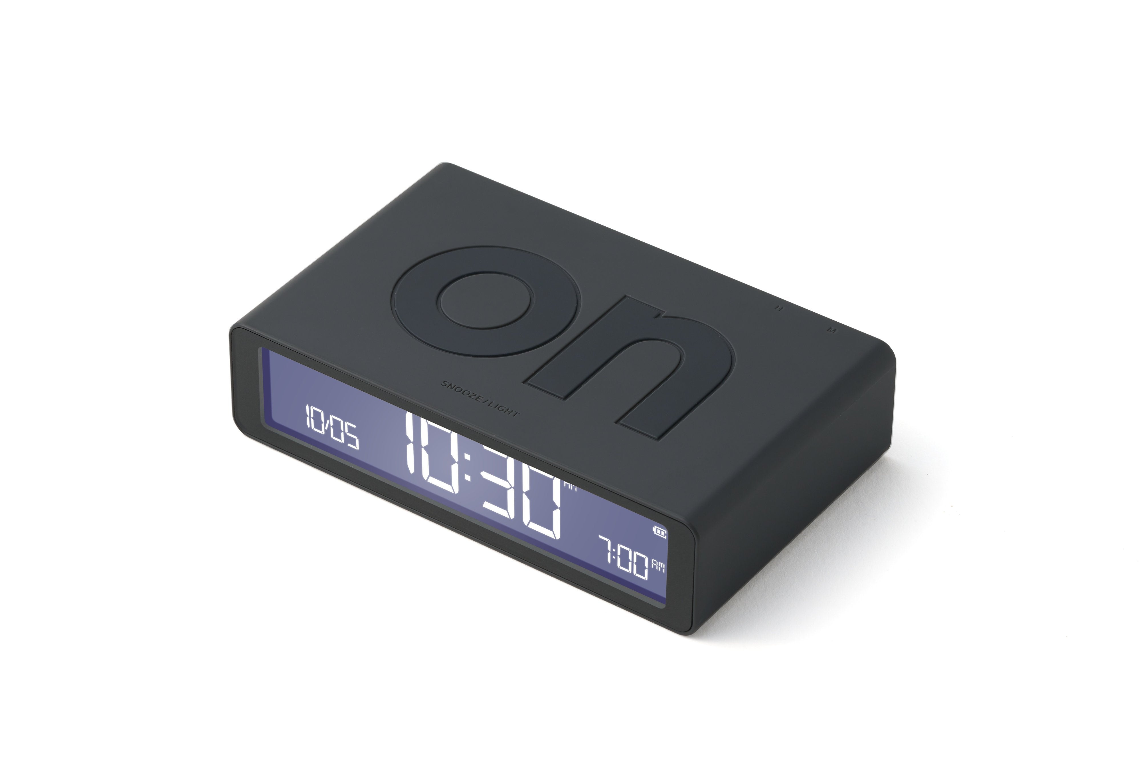 Lexon-Lexon Flip Klasik Şarj Edilebilir Alarm Saat Koyu Gri-Alarm Saatler-1-Milagron.com