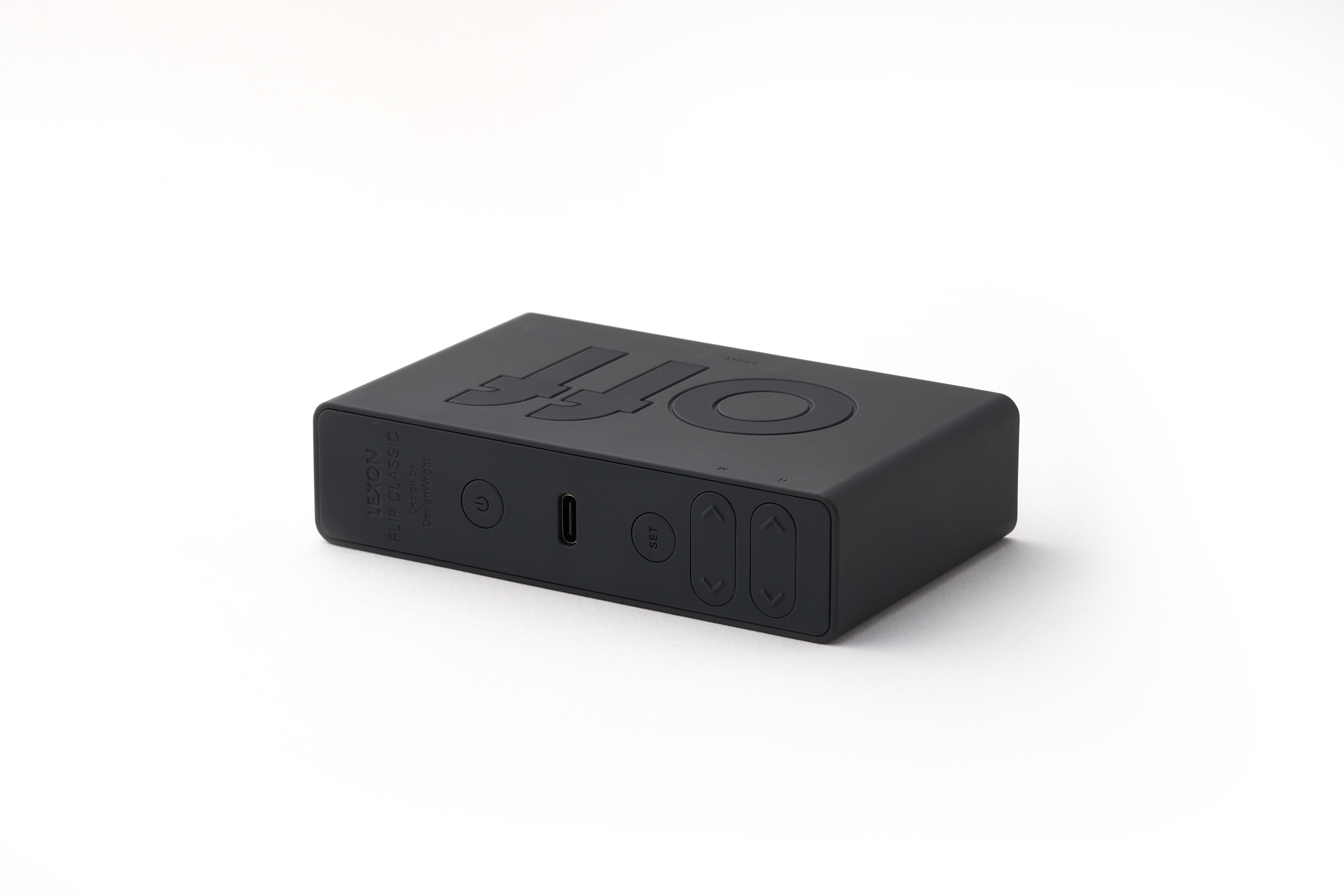 Lexon-Lexon Flip Klasik Şarj Edilebilir Alarm Saat Koyu Gri-Alarm Saatler-4-Milagron.com