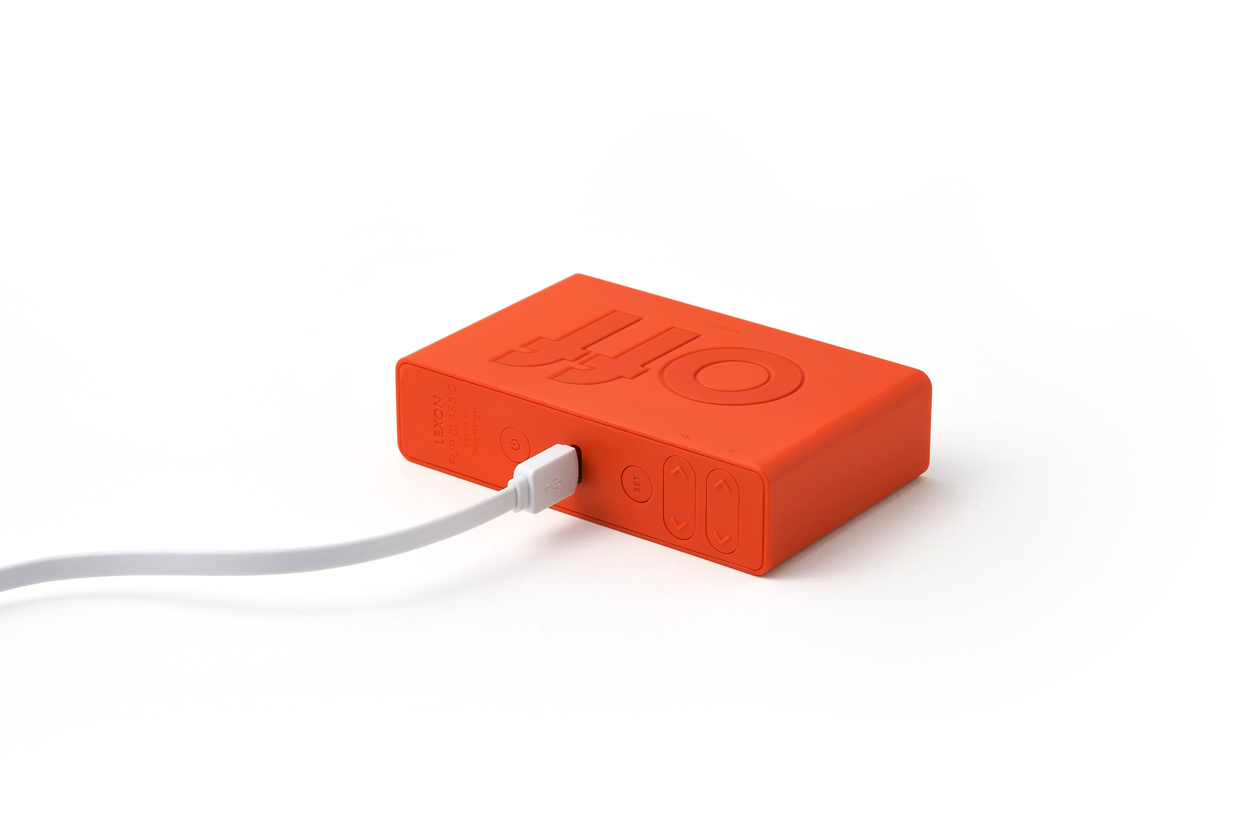 Lexon-Lexon Flip Klasik Şarj Edilebilir Alarm Saat Turuncu-Alarm Saatler-3-Milagron.com
