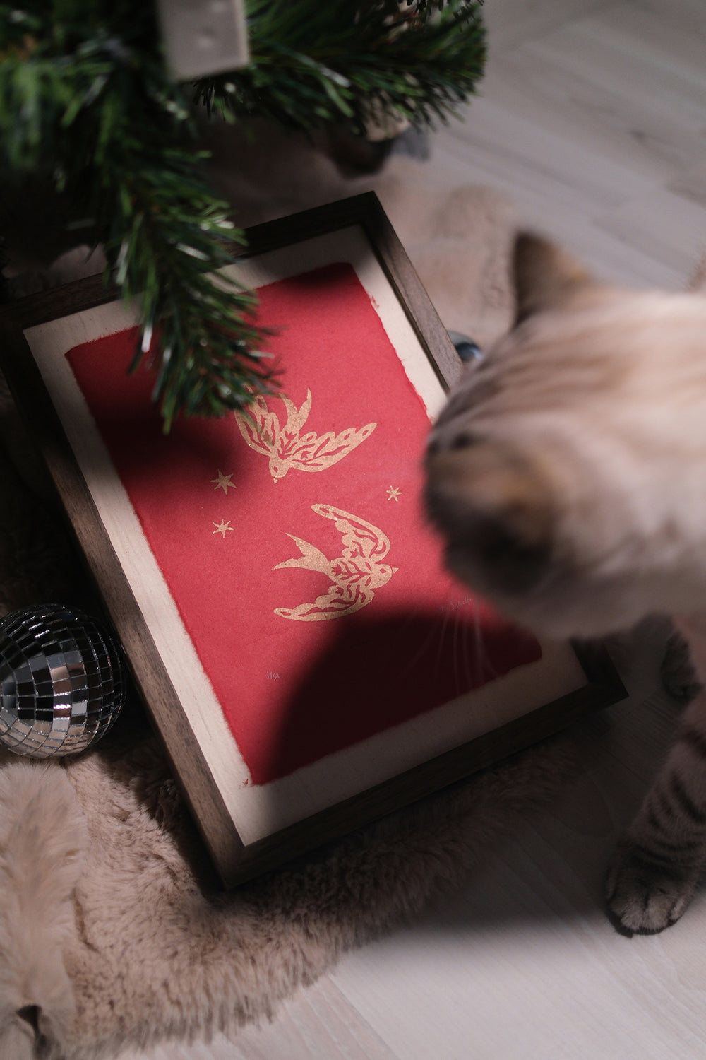 Swallows ✦ Orjinal Linöl Baskı - 0