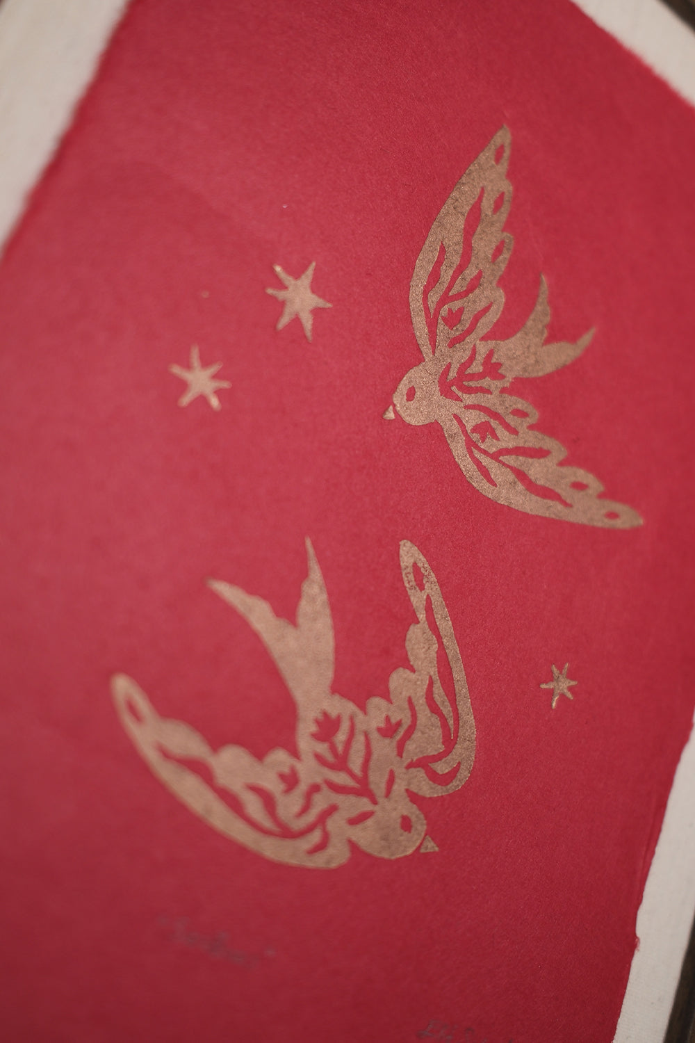 Swallows ✦ Orjinal Linöl Baskı - 3