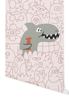 Lil'Gaea-Doodle Shark Duvar Kağıdı Gae708-Duvar Dekorları-1-Milagron.com