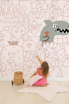 Lil'Gaea-Doodle Shark Duvar Kağıdı Gae708-Duvar Dekorları-2-Milagron.com