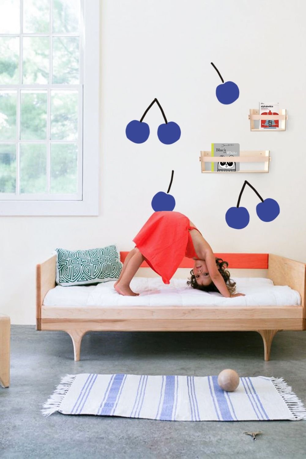 Lil'Gaea-Mavi Kiraz Duvar Etiketi-Duvar Dekorları-2-Milagron.com