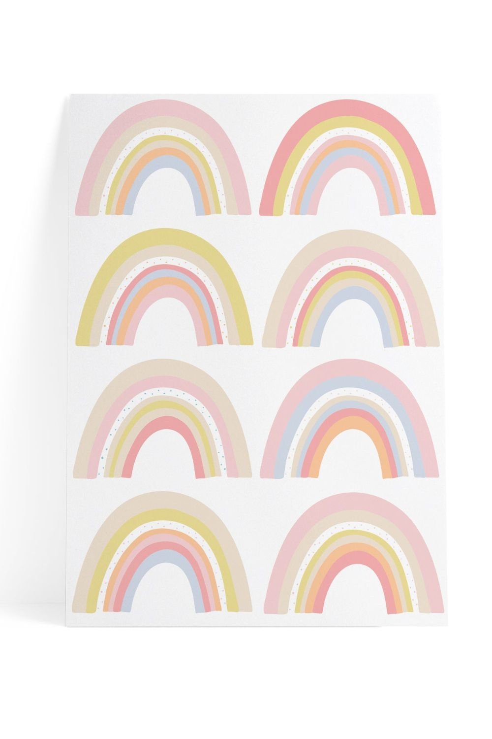 Lil'Gaea-Mutlu Gökkuşağı Pembe Duvar Etiketi-Duvar Dekorları-1-Milagron.com