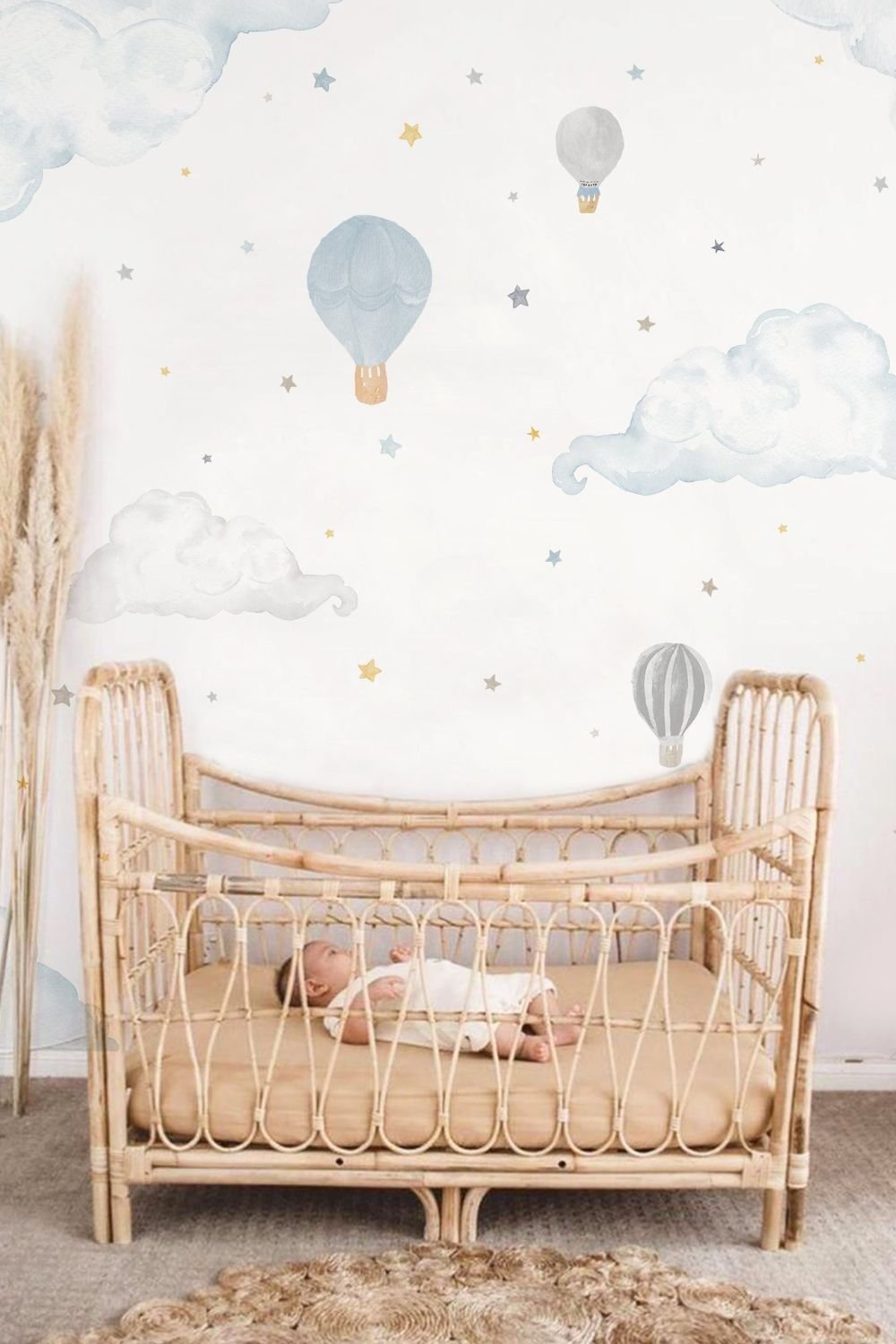 Lil'Gaea-Suluboya Bulut & Balonlar Duvar Panosu Mavi Gae200-Duvar Dekorları-3-Milagron.com